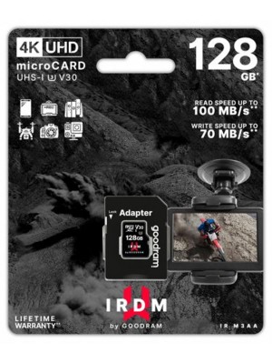 MicroSDXC 128GB UHS-I/U3 Class 10 GoodRam IRDM + SD-адаптер R100/W70MB/s (IR-M3AA-1280R12)