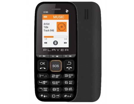 Мобільний телефон 2E S180 2021 Dual Sim без ЗП Black&Gold (688130243384)