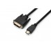 Кабель ProLogix (PR-HDMI-DVI-P-01-30-05m) Premium HDMI-DVI M/M Single Link, 18+1, V1.3, 0,5м