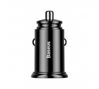 Автомобільний зарядний пристрій Baseus Circular Plastic QC 3.0 30W 2USB black
