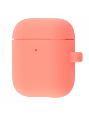 Чехол Silicone Case Slim with Carbine for AirPods 2 begonia red