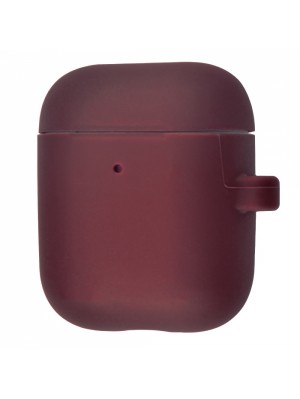 Чохол Silicone Case Slim with Carbine for AirPods 2 bordo