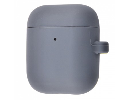 Чехол Silicone Case Slim with Carbine for AirPods 2 gray