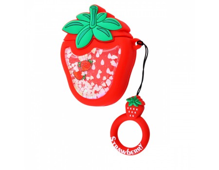 Чохол Fruits Case with Sparcles & Water for AirPods strawberry