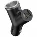АЗП Baseus Y type dual USB + cigarette lighter extended car charger Black