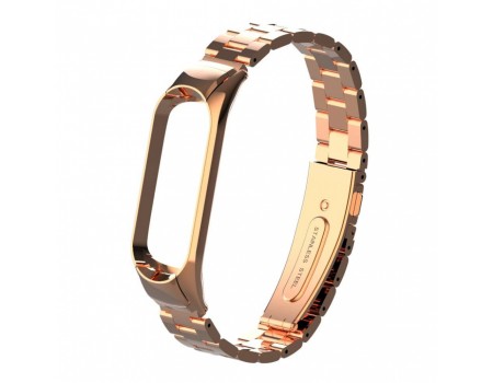 Ремешок Stainless Stell Xiaomi Mi Band 5/6 rose gold