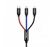 Кабель Baseus Three Primary Colors 3-in-1 5A (1.2m) black