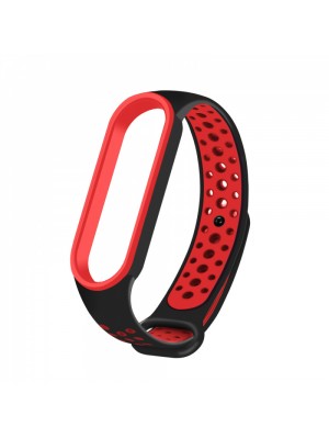 Ремешок Silicone Nike Xiaomi Mi Band 6 black/red