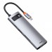USB-хаб Baseus Metal Gleam Series 8-in-1 Multifunctional Type-C HUB Docking Station Gray