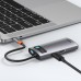 USB-хаб Baseus Metal Gleam Series 4-in-1 Multifunctional Type-C HUB Docking Station Gray
