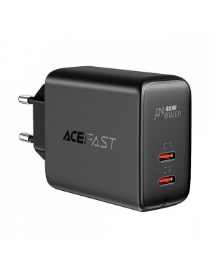 Сетевое зарядное устройство Acefast A9 PD 40W (2 Type-C) black