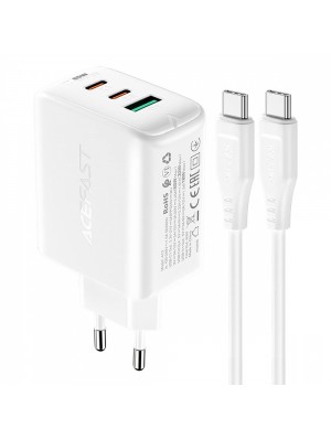 Зарядний пристрій Acefast A13 PD 65W (2 Type-C + USB) white