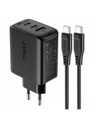 Сетевое зарядное устройство Acefast A13 PD 65W (2 Type-C + USB) black