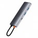 USB-Хаб Baseus Metal Gleam Series 7-in-1 (2xUSB3.0 + 4KHD  + Type-C + Type-C PD+ TF + SD) gray