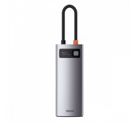 USB-Хаб Baseus Metal Gleam Series 5-in-1 30Hz Version (3xUSB3.0 + 4KHD + Type-C) gray (WKWG020013)