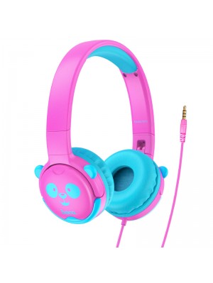 Дитячі навушники HOCO W31 Children headphones Panda Rose-Red