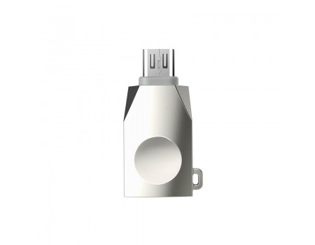 Адаптер перехідник Hoco UA10 MicroUSB -> USB OTG Pearl Nickel