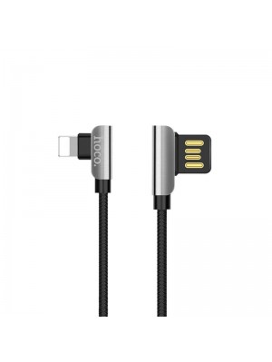 Кабель USB для зарядки Hoco U42 Exquisite Steel Lightning (L Shape) Black 1.2m