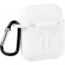 Silicon Case AirPods White + Карабин