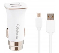 Автомобильное зарядное устройство Gelius Pro Apollo GP-CC01 2USB 3.1A + Cable MicroUSB White