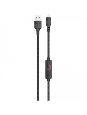 Кабель USB для зарядки Hoco S13 Central control MicroUSB Black 1m (with display timer)