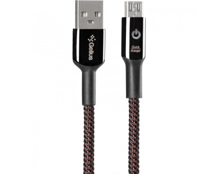 Кабель USB для зарядки Gelius Pro Smart GP-U08m MicroUSB Black (2A)(1m)(12 мес)