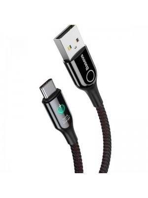 Кабель USB для зарядки Baseus C-shaped Light Intelligent Power-off Type-C (CATCD-01) Black 1m