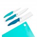 Набір ножів з дошкою Xiaomi HuHou Fire Cerramic Knife Cutting Board Set (3+1 Blue (HU0020)