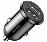 Автомобільний зарядний пристрій 2 USB Baseus Grain Pro (4.8A) (CCALLP-01) Black