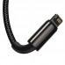 Кабель USB для зарядки Baseus Tungsten Gold One-for-three USB to M+L+C 3.5A (CAMLTWJ-01) Black 1.5m