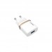 Зарядное устройство USB LDNIO (1A) White + USB Cable iPhone 5 (DL-AC50)