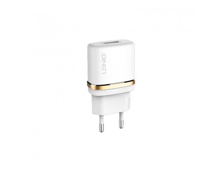 Зарядное устройство USB LDNIO (1A) White + USB Cable iPhone 5 (DL-AC50)